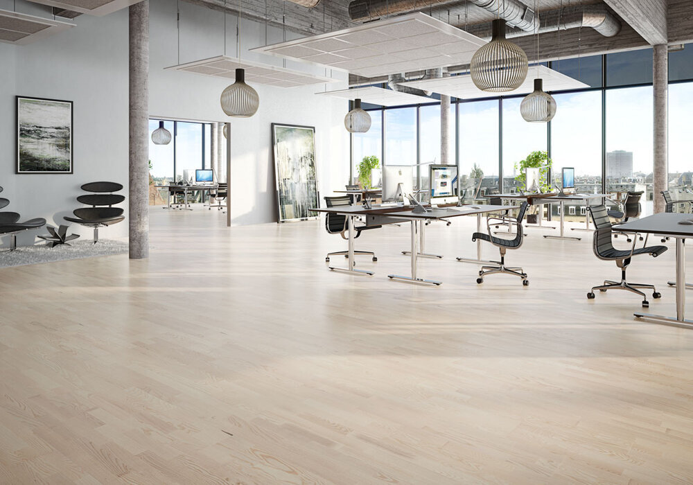 Moland Molaloc Ask, Parkett 3-stav, vit mattlack