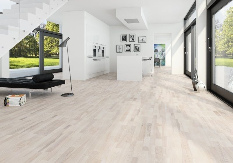 Moland Molaloc Ask, parkett 3-stavs, vit mattlack 182 mm.