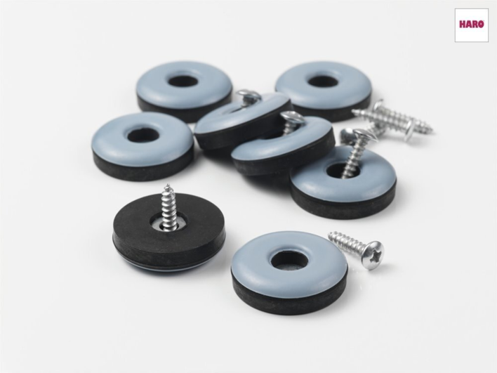 Stolglidare av teflon - rund med skruv