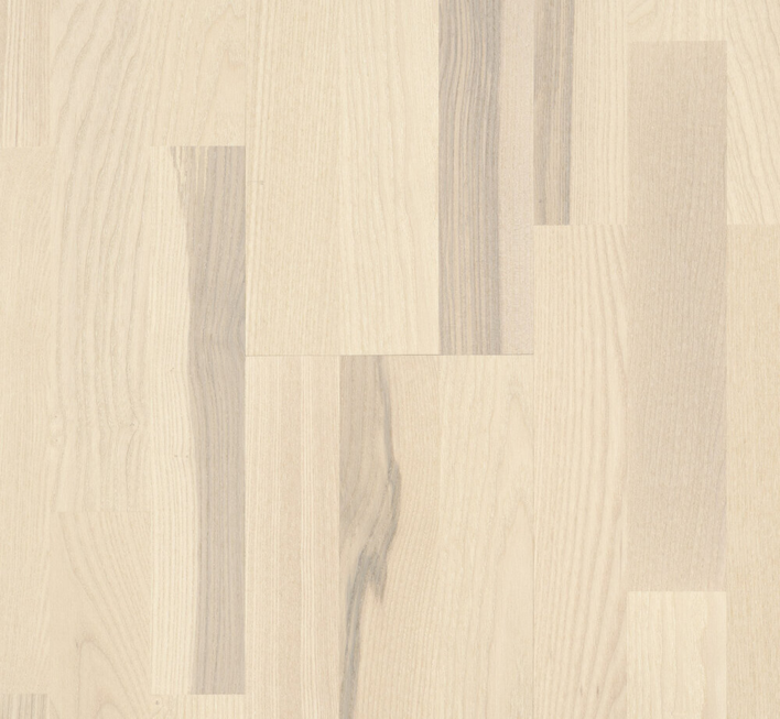 Trägolv Classic 3060 - Ask, 3-stavs Living vit matt lack