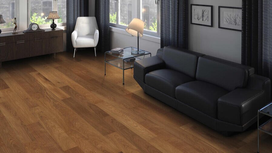 Fiskbensparkett i storformat Prestige - Rökt ek Markant borstad nL+