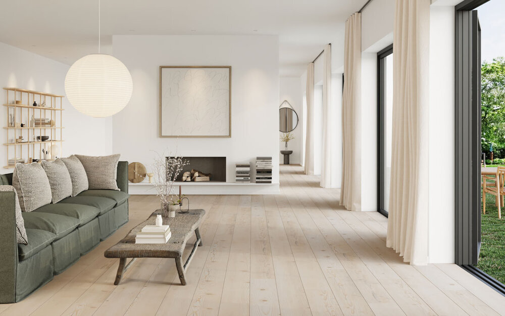 Moland Bastion Vinyl Wideplank, Svensk fura, 220x1828 mm.