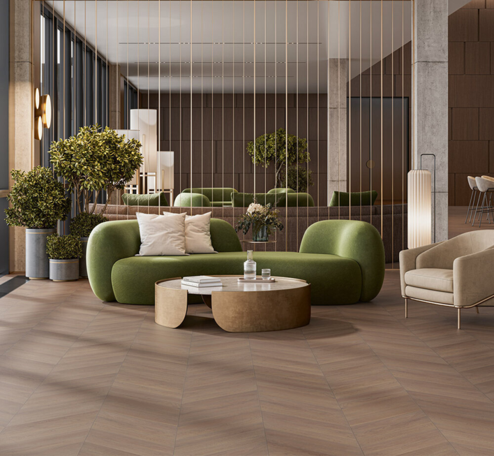 Parador Sillben Trendtime 10 - Chevron 45°, Ek Terra mattlack