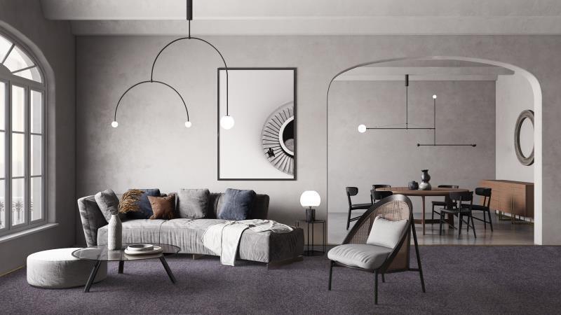 Diva lugg golvmatta Grå - REST 195X400 CM.