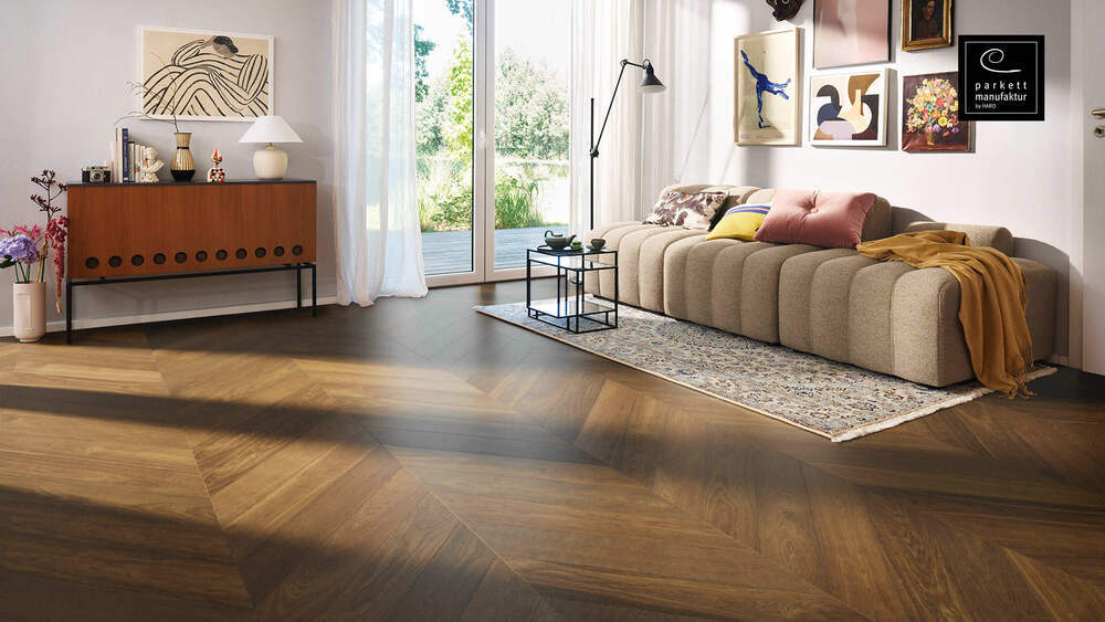 Chevron stav - Afrikansk ek light Selectiv borstad, oleovera