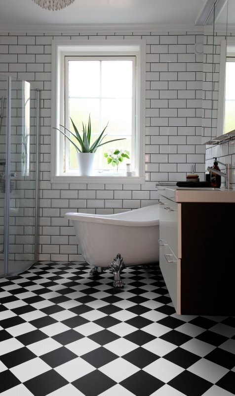 Artifact vinylgolv - York Harlequin svart/vit - REST 355X400 CM.